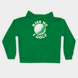 Kiss Me I Golf Kids Hoodie